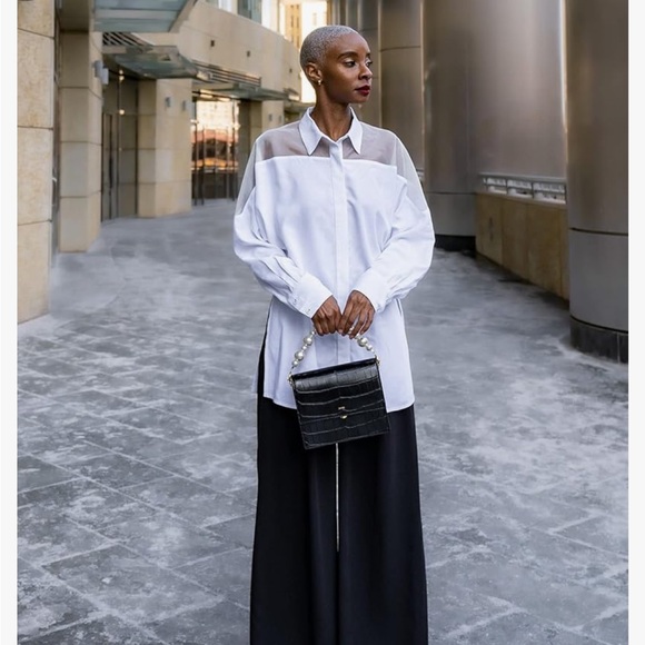Amazon The Drop Women's White Button Up Shirt by @signedblake Size L - Picture 4 of 5